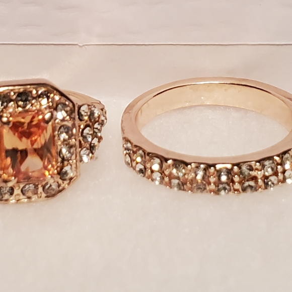 Antique Vintage Design Morganite Ring 2 piece set - Picture 5 of 8